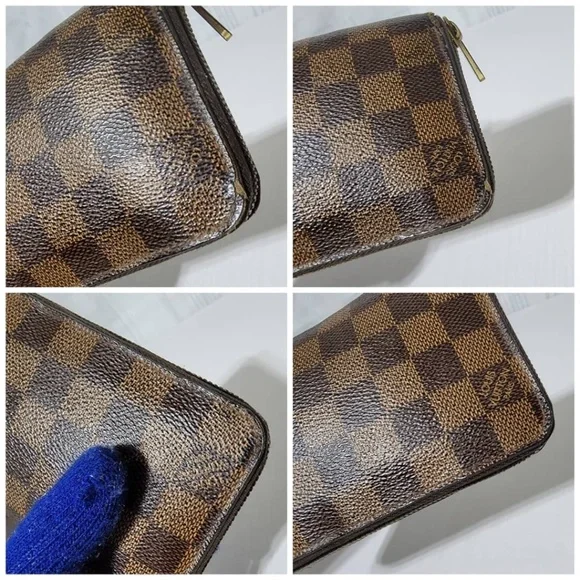 Authentic Louis Vuitton Damier Ebene Canvas Zippy Wallet Brown - Picture 13 of 16